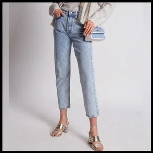 Rag & Bone Maya High Rise Ankle Slim Jeans Acid Wash Belmar Womens 29 Button Fly